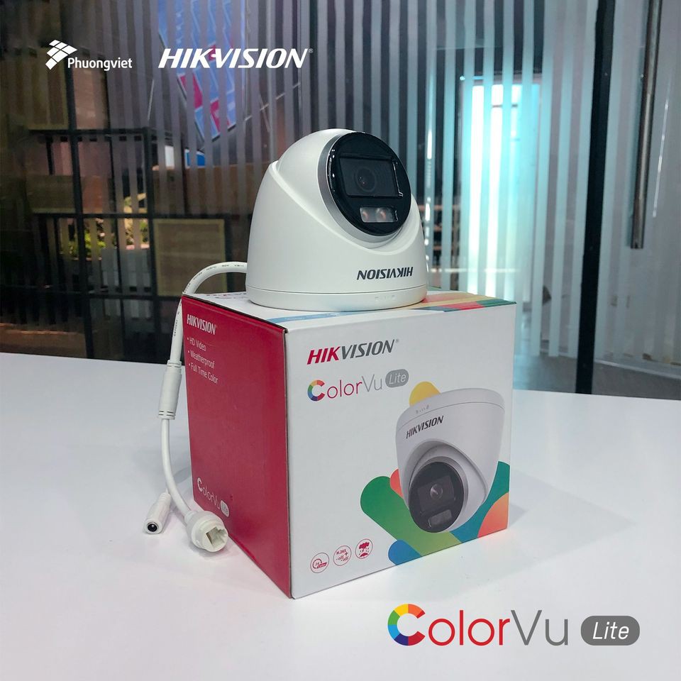 Camera HDTVI ColorVu 2MP HIKVISION DS-2CE72DF3T-F - Hàng chính hãng