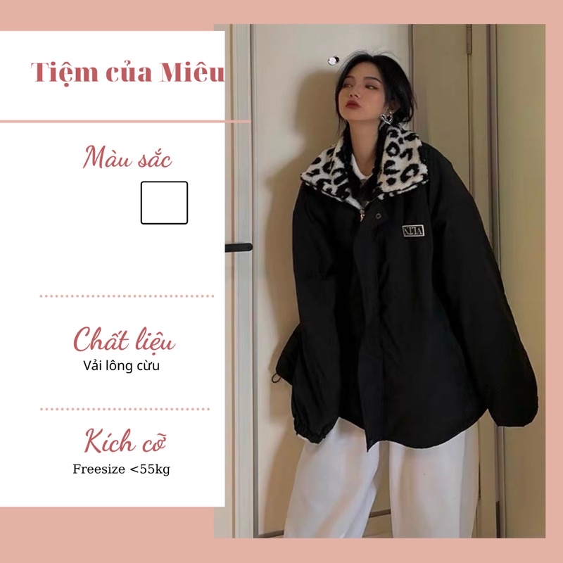 Áo khoác lông da báo siêu to màu nâu Tiệm của Miêu | BigBuy360 - bigbuy360.vn