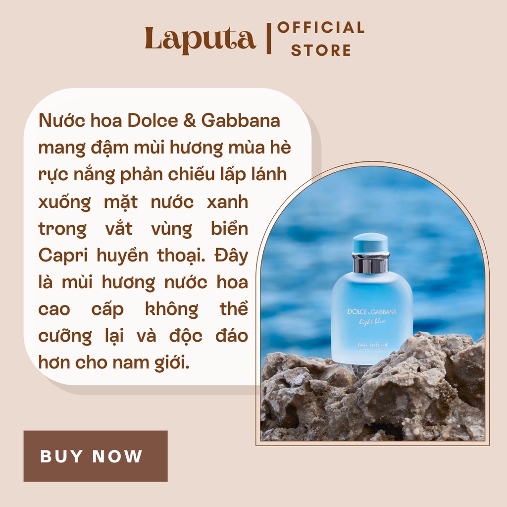 Nước hoa Nam D&G Light Blue Eau Intense Pour Homme, Mẫu thử 5,10ml