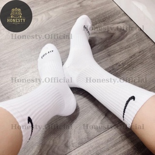 Tất thể thao cổ trung nike drifit chính hãng màu trắng, màu đen pack 3 đôi - honesty official