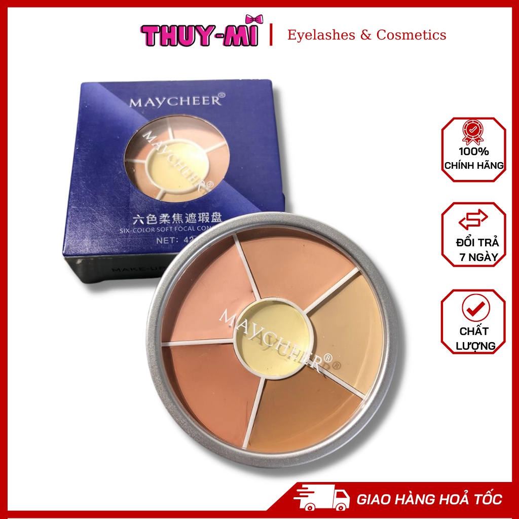 Kem che khuyết điểm tạo khối 6 Ô MÀU KHÁC NHAU cao cấp Maycheer No.1042
