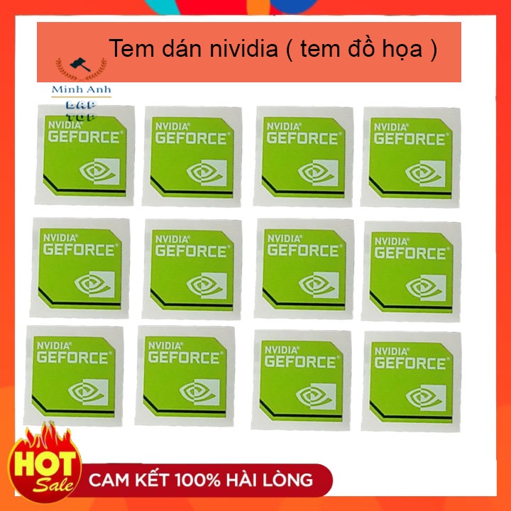 nhãn dán tem đồ họa laptop nividia (GEFORCE) - màu xanh lá cây