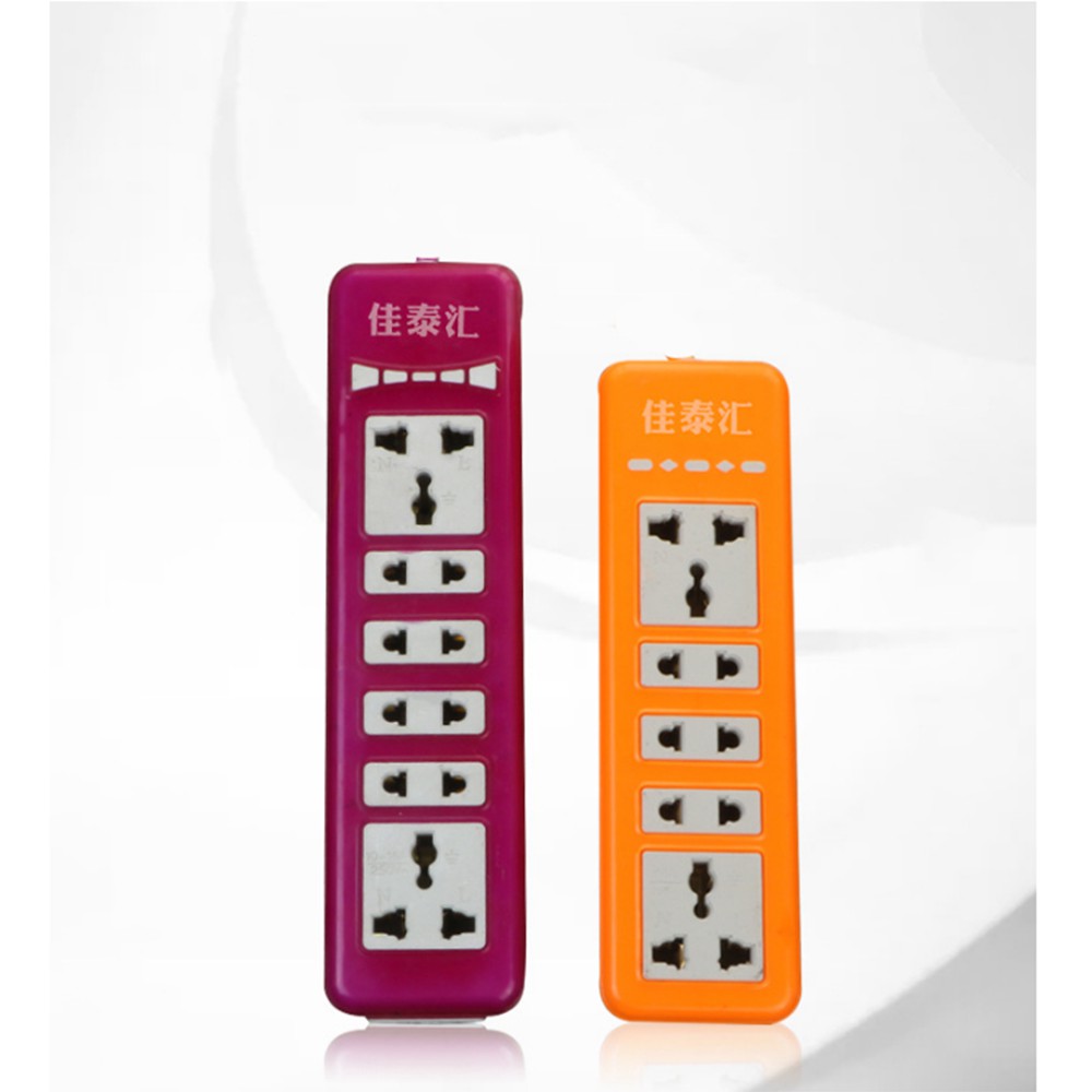 Ổ cắm chuyển dổi 3 chân, 2 chân - Ổ cắm điện không dây lõi đồng chịu nhiệt cao màu tím màu cam