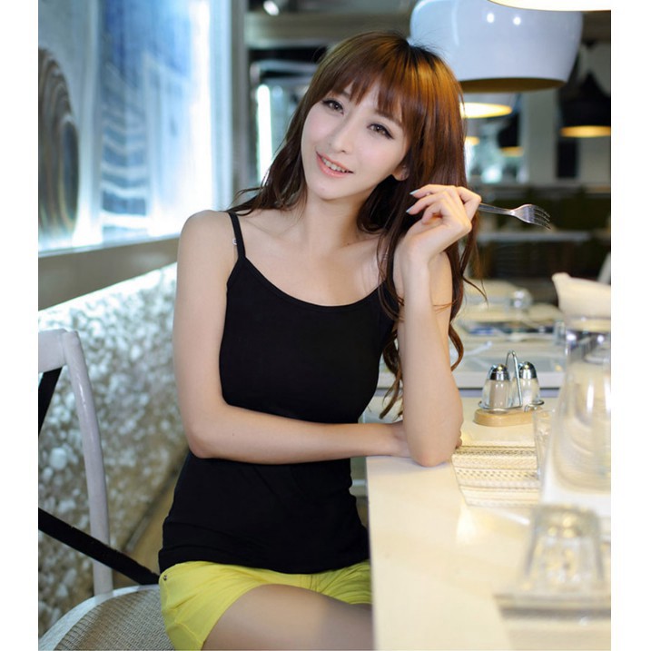 {EVACICI}  Áo thun 2 dây vintage hàn quốc