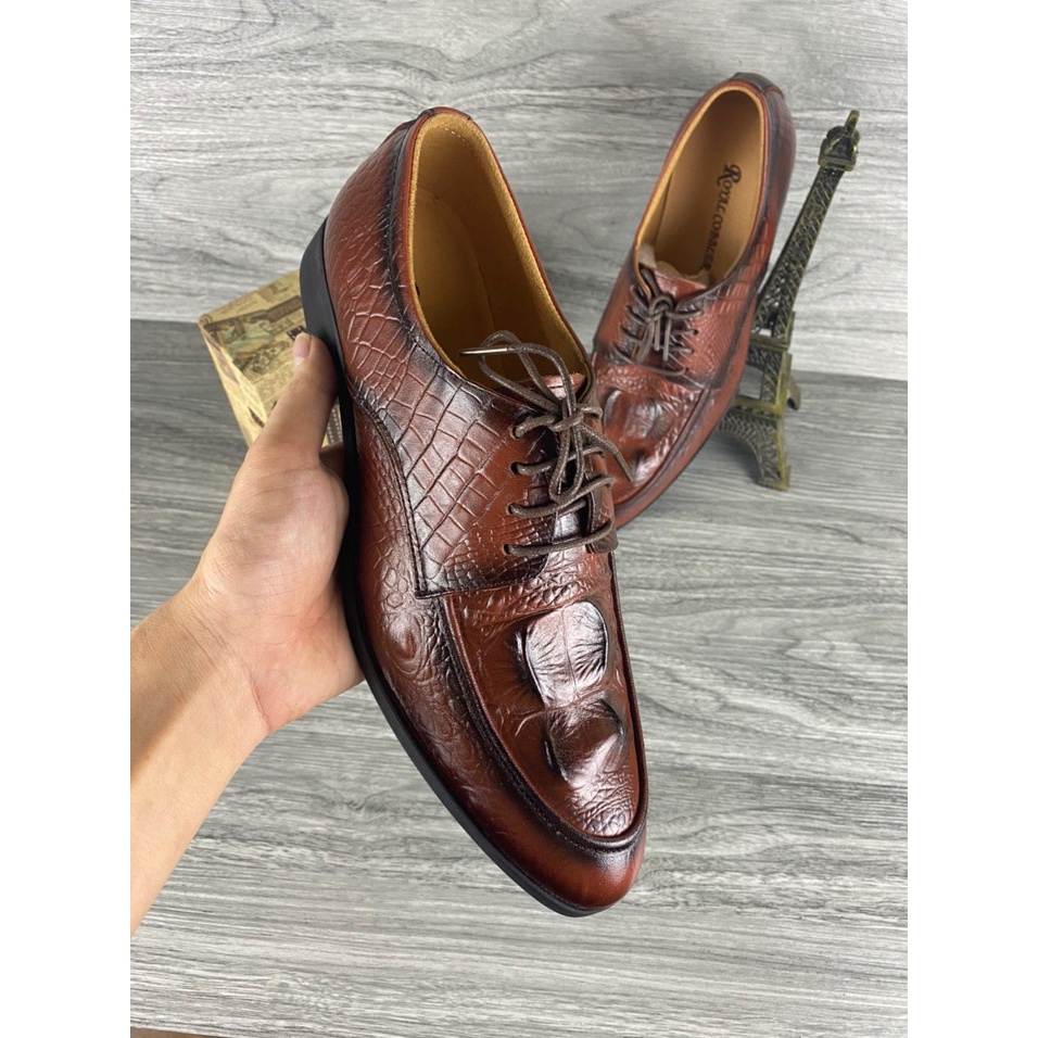 Thanh Lý Giày Công Sở Nam Da Bò Buộc Dây Cao Cấp Sang Trọng