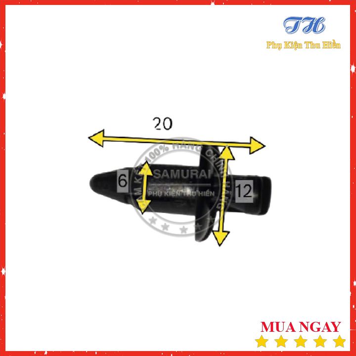 Nút nhấn nhựa gài dàn áo 6mm (bịch 10con)