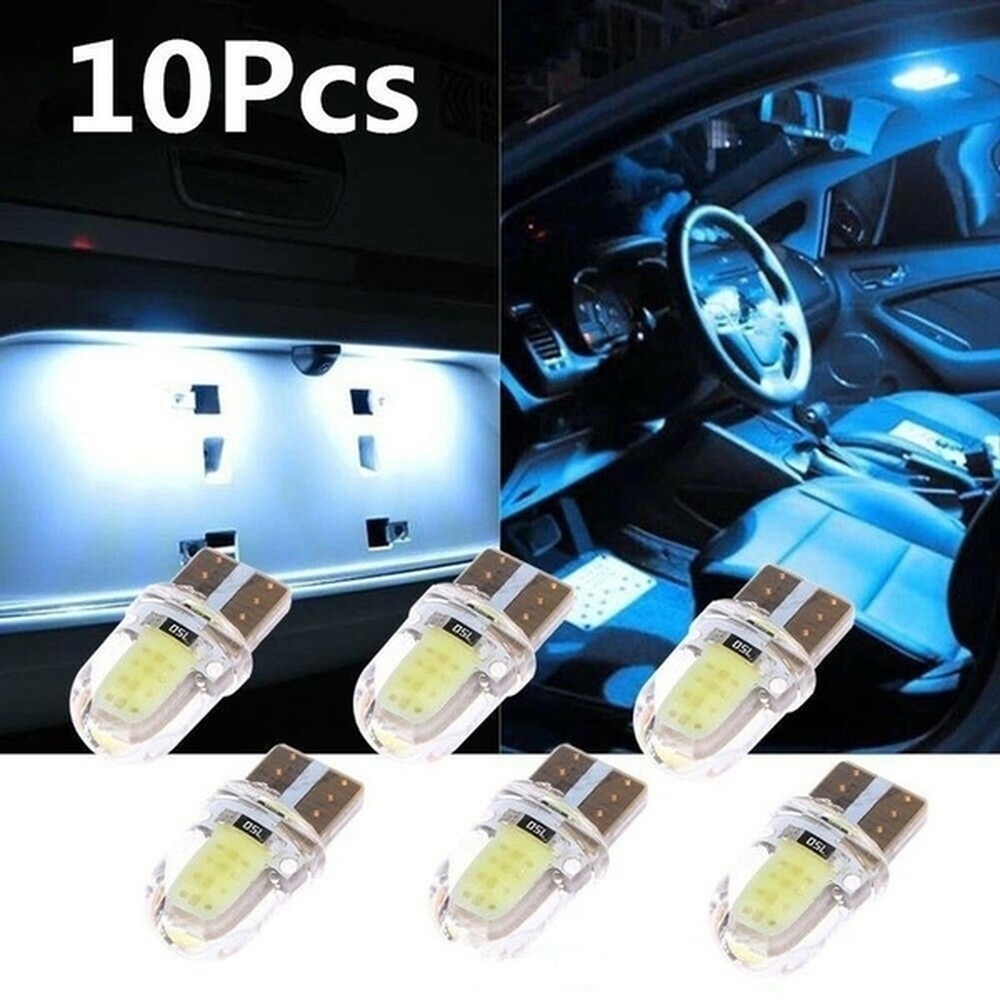 Set 10 Đèn LED Mini T10 194 168 W5W COB 8SMD Ánh Sáng Trắng Dành Cho Ô Tô