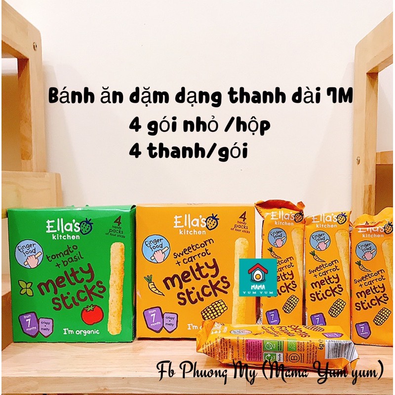 Date 2022 Bánh ăn dặm Ella’s Kitchen Melty sticks cho bé 7 tháng UK