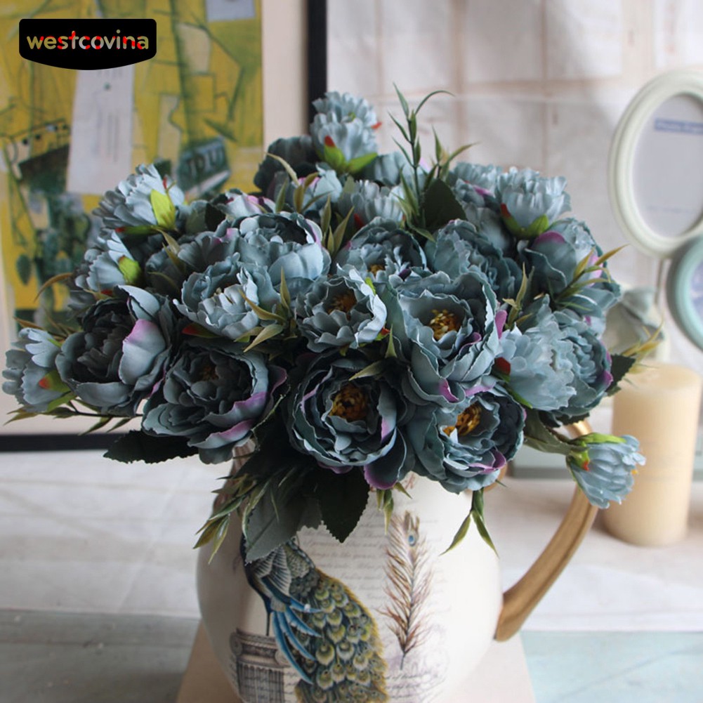 Bó Hoa Mẫu Đơn Giả Bằng Lụa Dùng Trang Trí