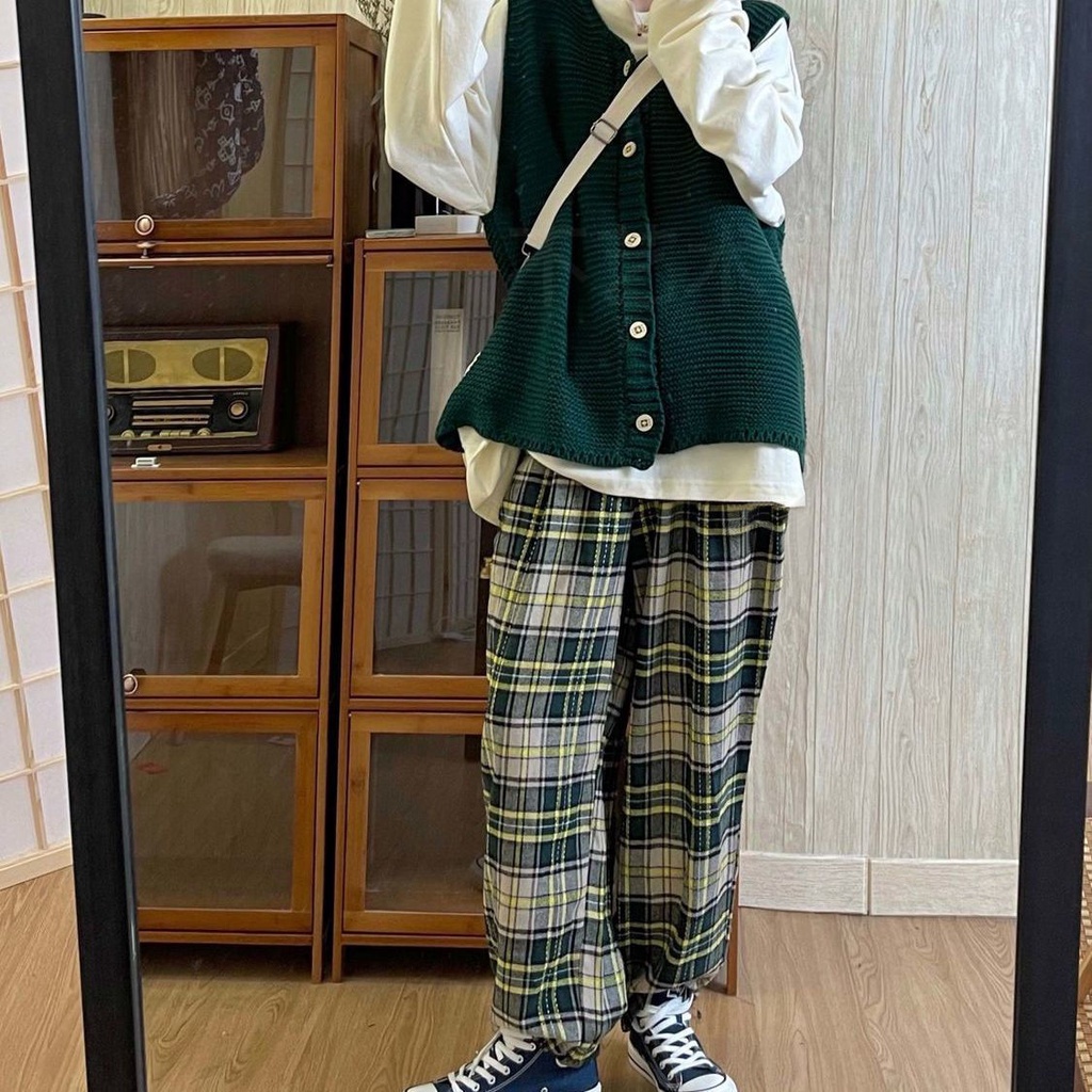 Set áo thun tay dài + áo khoác ngoài phong cách vintage