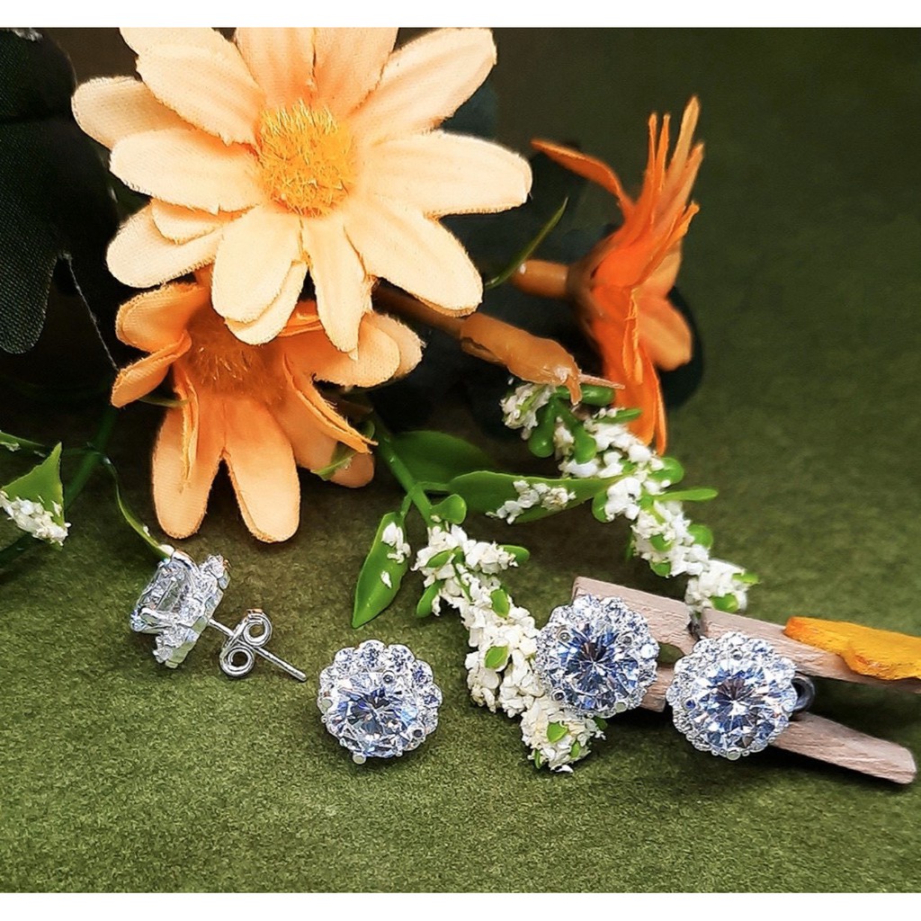 Bông Tai Đá  💎FREESHIP 💎Giảm 20k Khi Nhập  Khuyên tai đá Đẹp Xưởng Trang Sức Cao Cấp