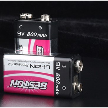 Pin sạc Lithium 9V 800mAh Beston dùng cho micro, đồng hồ đo điện, máy nghe nhạc, đèn pin