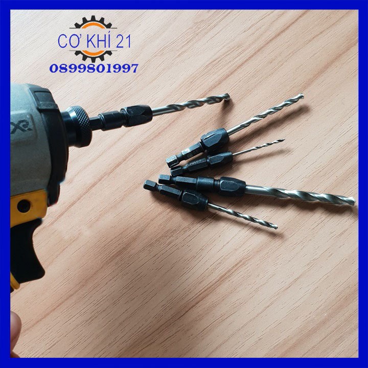 Bộ 5 mũi khoan sắt, gỗ, meka.... đa năng thay chuôi lục giác