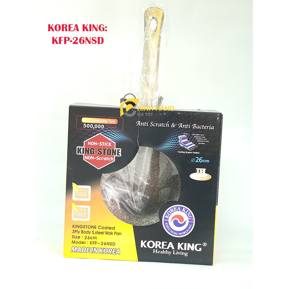 Chảo Đá Inox King Stone Korea King KFP-26NSD (Sử Dụng Bếp Từ Sâu)