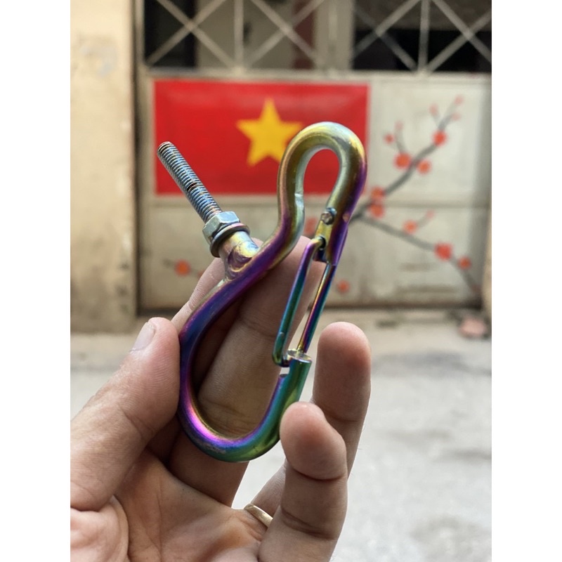 Móc treo đồ 7 màu hình móc câu và Móc câu kiểu bấm gắn xe máy