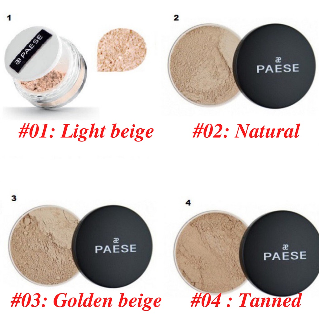 Phấn Phủ Bột PAESE Mineral Powder 15g, Giúp Tăng Cường Độ Che Phủ Tốt Và Trang Điểm Lâu Dài