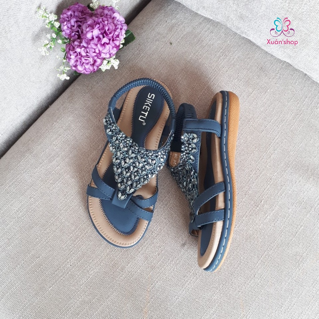 Giày sandal quai chéo Siketu, đế bằng cao 2cm (sẵn size 35, 36, 37)