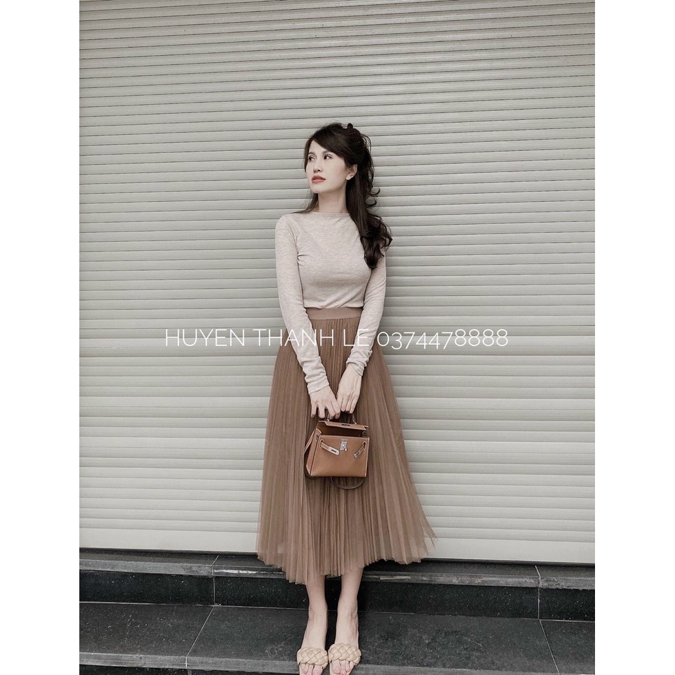 Chân váy midi xếp ly voan | BigBuy360 - bigbuy360.vn