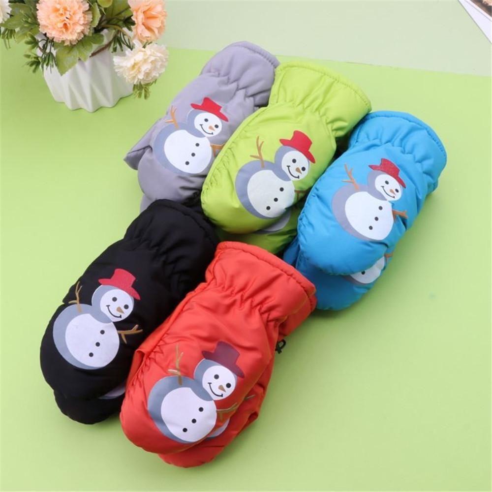 MIHAN1 Găng Tay Trượt Tuyết Vải Nhung Dày Chống Trượt Chống Thấm Đáng Yêu Dành Cho Trẻ 0-5 Tuổi
