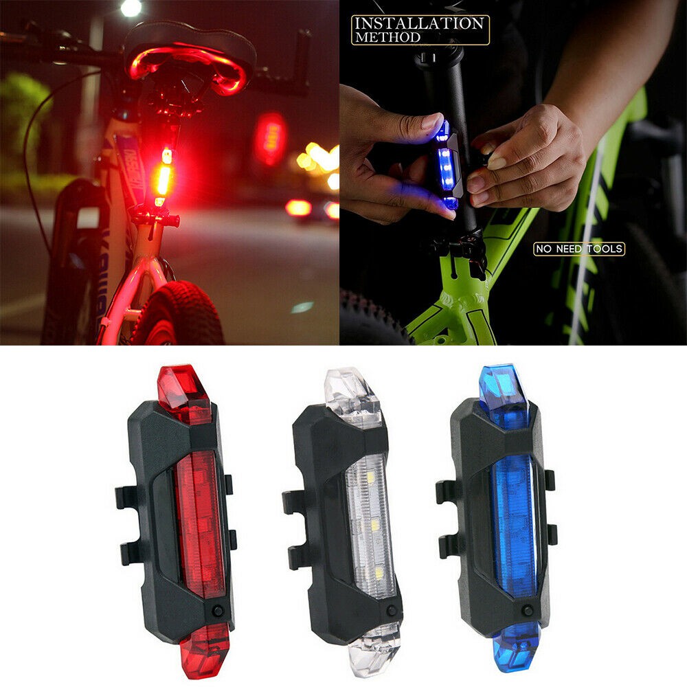 Rear Lights Lamp Bike Taillight Warning Light Bicycle Waterproof Safety 