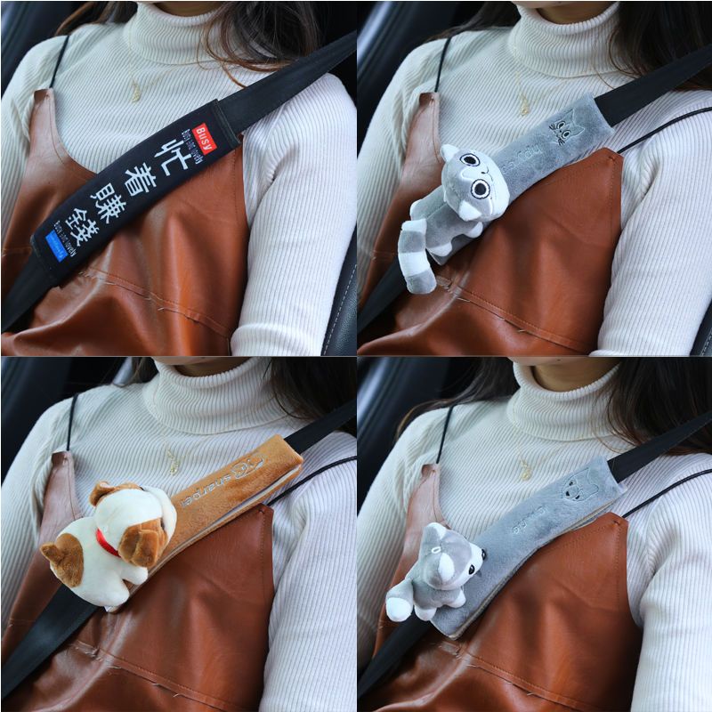 Vỏ Bọc Dây Đai An Toàn Xe Hơi Dày Dặn Họa Tiết Hoạt Hình Dễ Thương Trang Trí Nội Thất