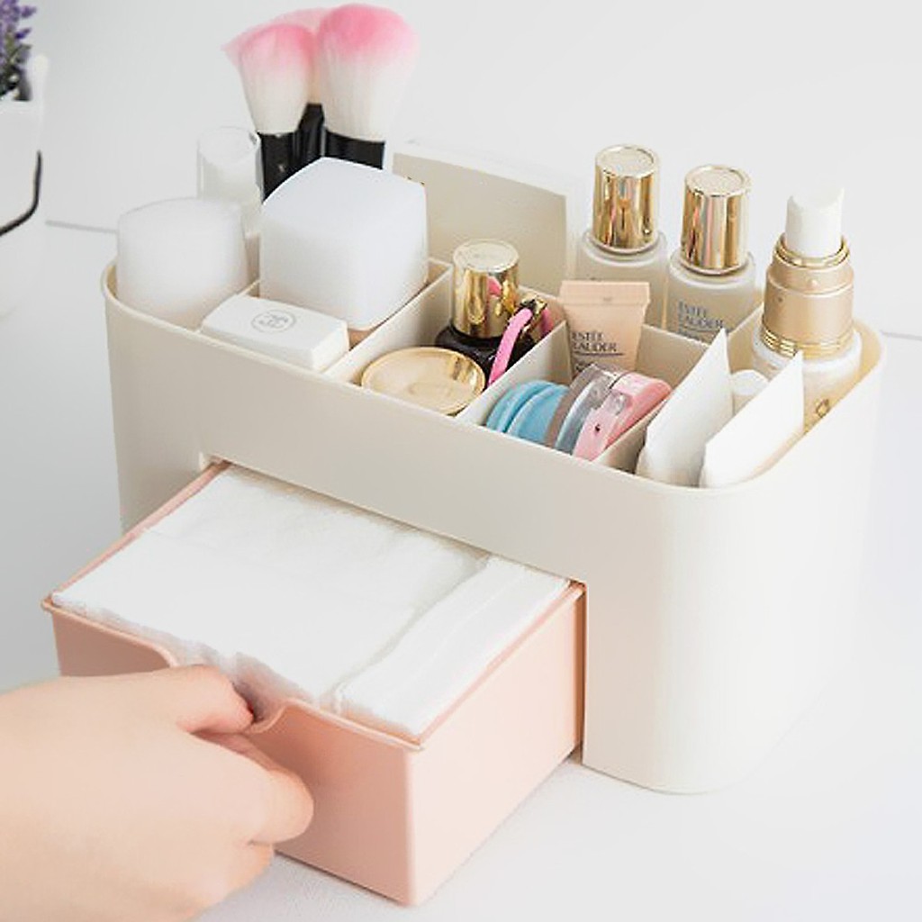 Kệ Đựng Mỹ Phẩm Mini 3 Tầng 6 Ngăn Bằng Nhựa Để Đồ Trang Sức, Đồ Makeup Tiện Lợi