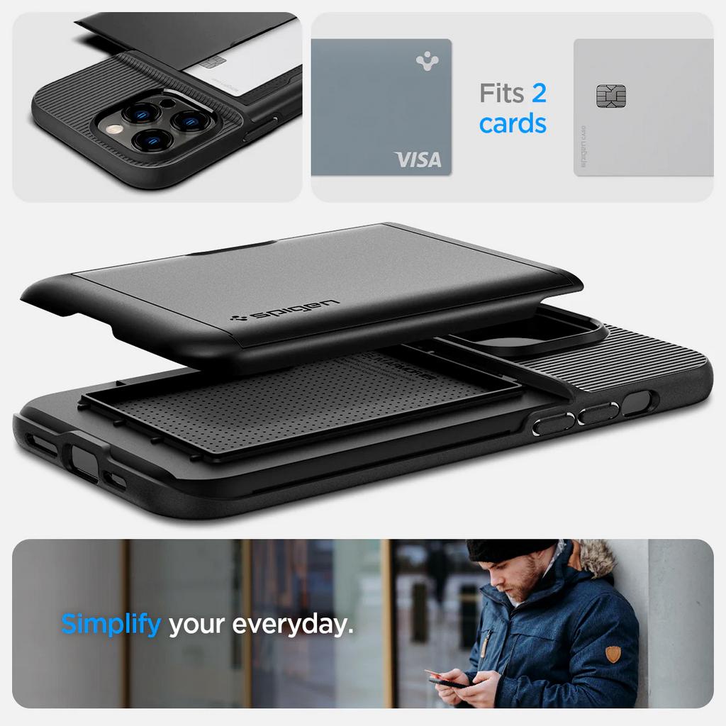 Ốp Lưng Spigen Slim Armor CS Ngăn Đựng Thẻ Card Dành Cho iPhone 14/13 Series