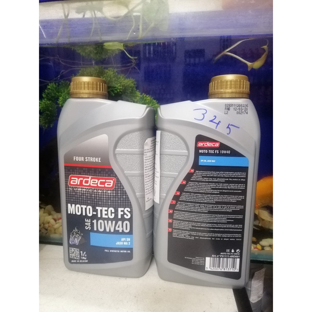 [Tặng Lọc Nhớt] Nhớt Ardeca 10w40 Moto-Tec FS Cho Xe Số, Côn Tay, Mô Tô