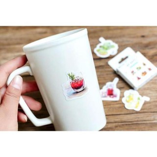 Bộ 46 Sticker Hàn Quốc món ăn dán trang trí E36