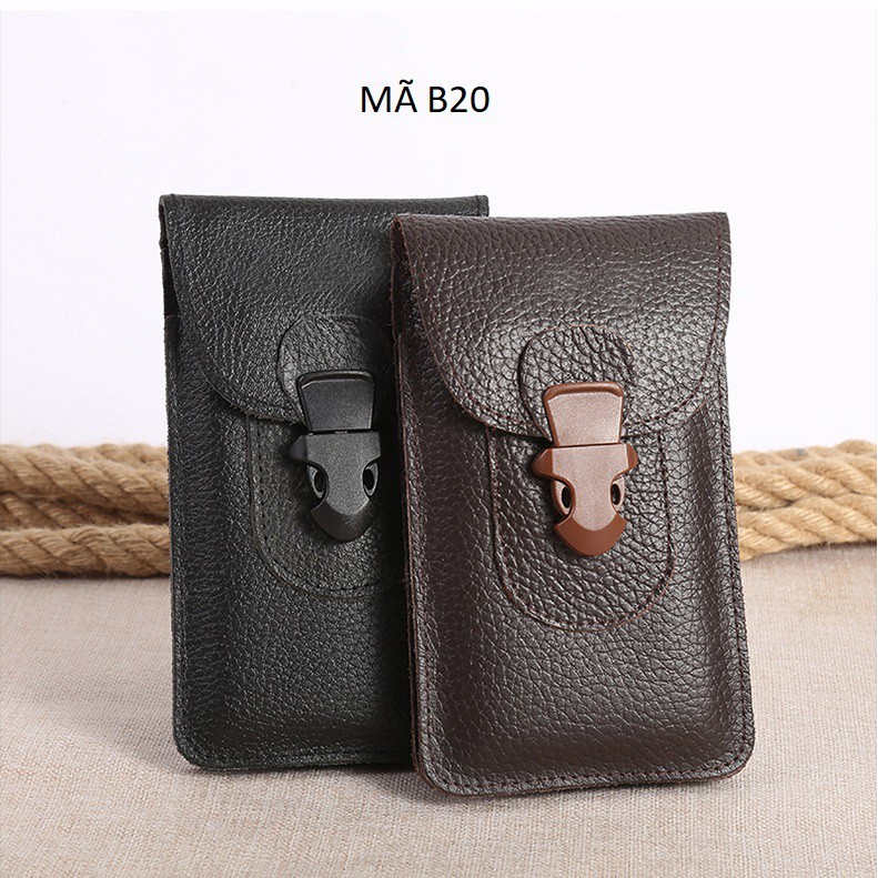 Bao da đựng điện thoại, Túi Da Đựng Điện Thoại, Túi Mini Đeo Hông MÃ B20 nhiều Ngăn Tiện Dụng đeo thắt lưng Khóa Gài | BigBuy360 - bigbuy360.vn