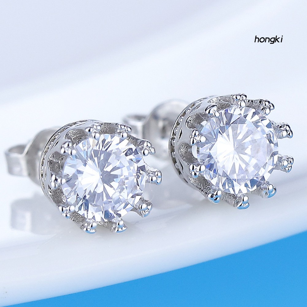 Đôi Khuyên Tai Mạ Bạc Đính Đá Zirconia Thời Trang Dành Cho Nữ