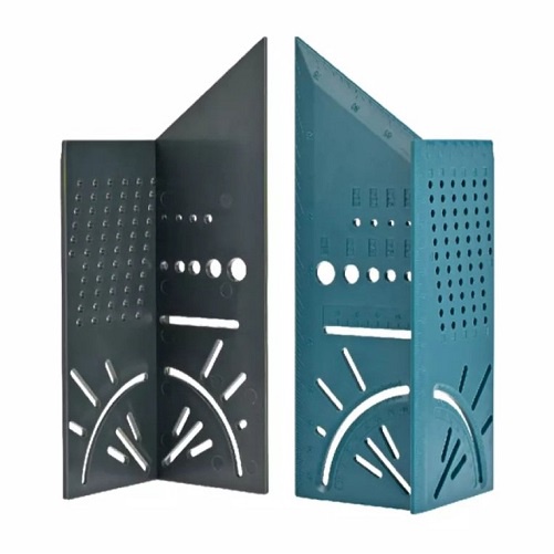 Thước E Ke Nhựa Đo Góc Vuông 3D Kích Thước Tổng 20x7cm Tặng Kèm Bút Chì Màu Dài 17,5cm Dùng Gia Công Gỗ Dụng Cụ Thợ Mộc
