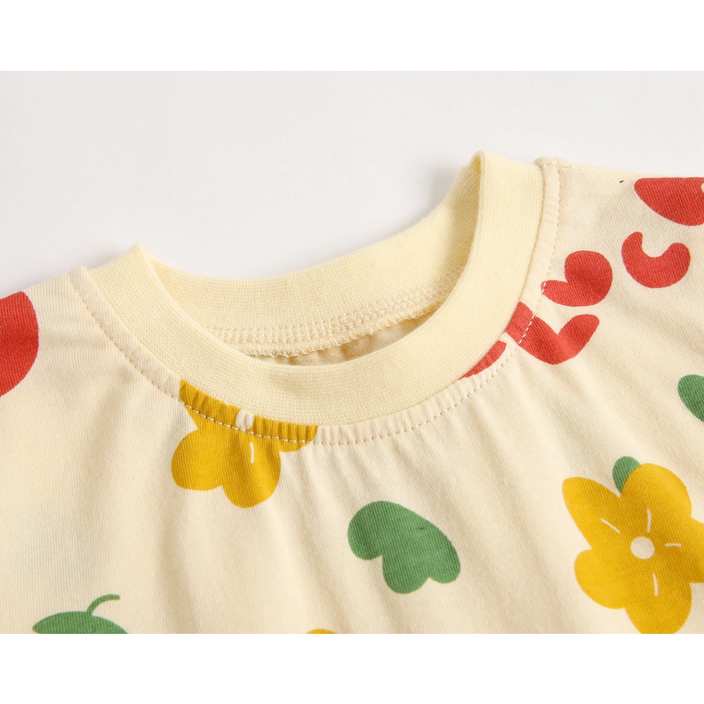 Áo Liền Quần Bằng Cotton Nguyên Chất Tay Cộc In Hoạt Hình Động Vật Phong Cách Hàn Quốc Thời Trang Mùa Hè Cho Bé Sơ Sinh