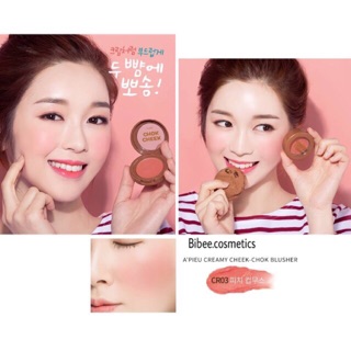 🍒Má hồng dạng kem A’pieu Cheek Chok 🍒màu #CR03 #Peach #cupmousse #hồngcam pha #đất siêu yêu