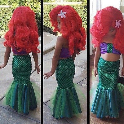 ღ♛ღNew Baby Girls Little Mermaid Tails Costume Bikini Swimwear Swimsuit Princess Dress