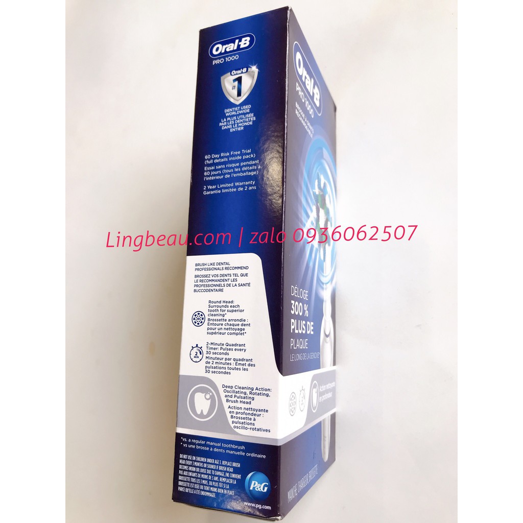 Bàn chải đánh răng điện tử tự động Oral-B PRO 1000 Rechargeable Toothbrush