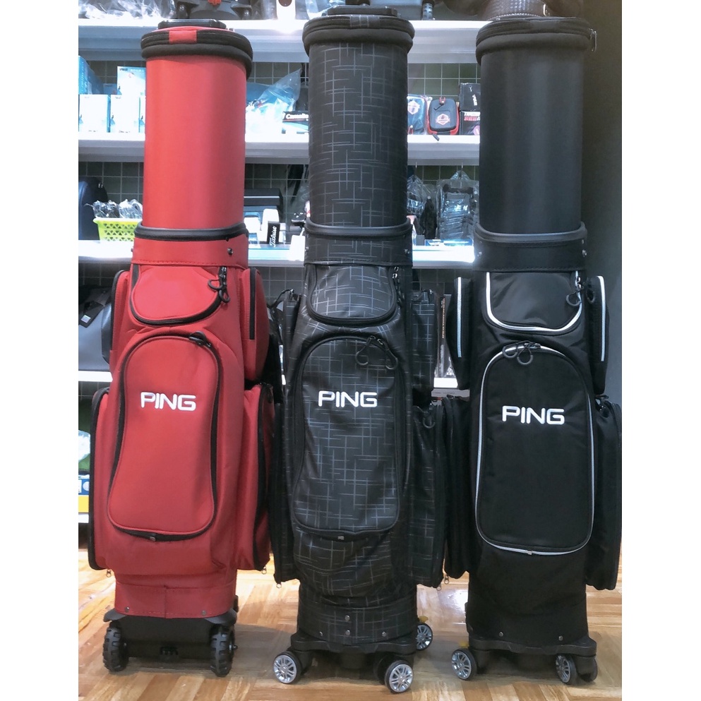 Túi Gậy Ping Nắp Cứng Siêu Nhẹ, Có Bánh Xe Kèm Khóa Số Di Chuyển M áy Bay An Toàn