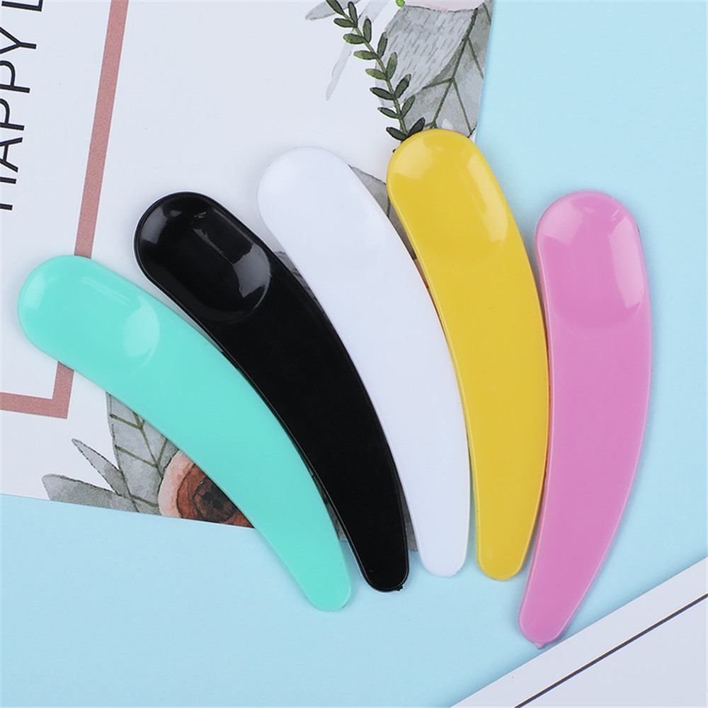 Set 10 Muỗng Lấy Kem / Mỹ Phẩm Trang Điểm Hình Trăng Khuyết Nhỏ Màu Trơn Đẹp Mắt