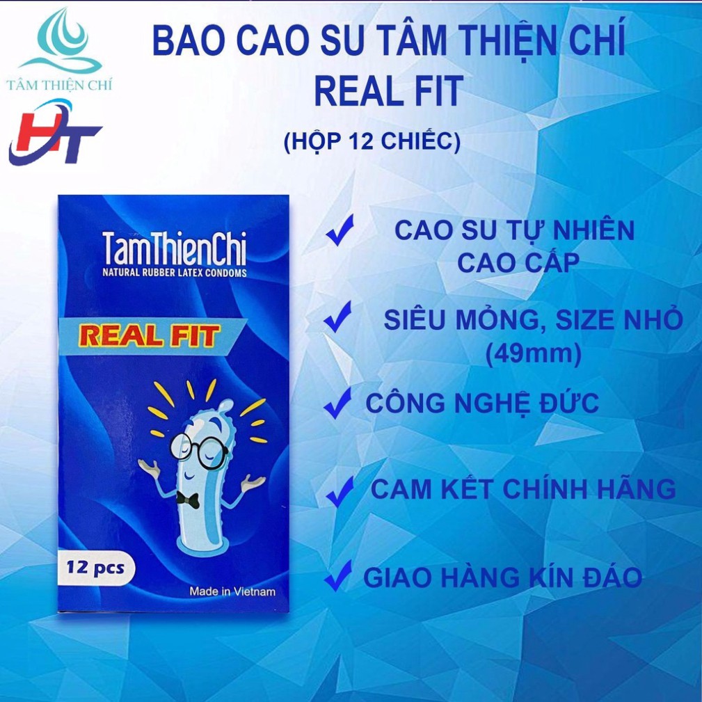 Bộ 60 cái Bao Cao Su Tâm Thiện Chí SIZE nhỏ ôm sát 49mm trơn mỏng không hôi cao su