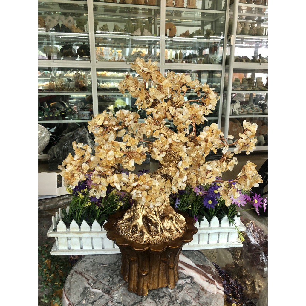 Cây Tài Lộc phong thủy đá TA. vàng - Cao 45 cm