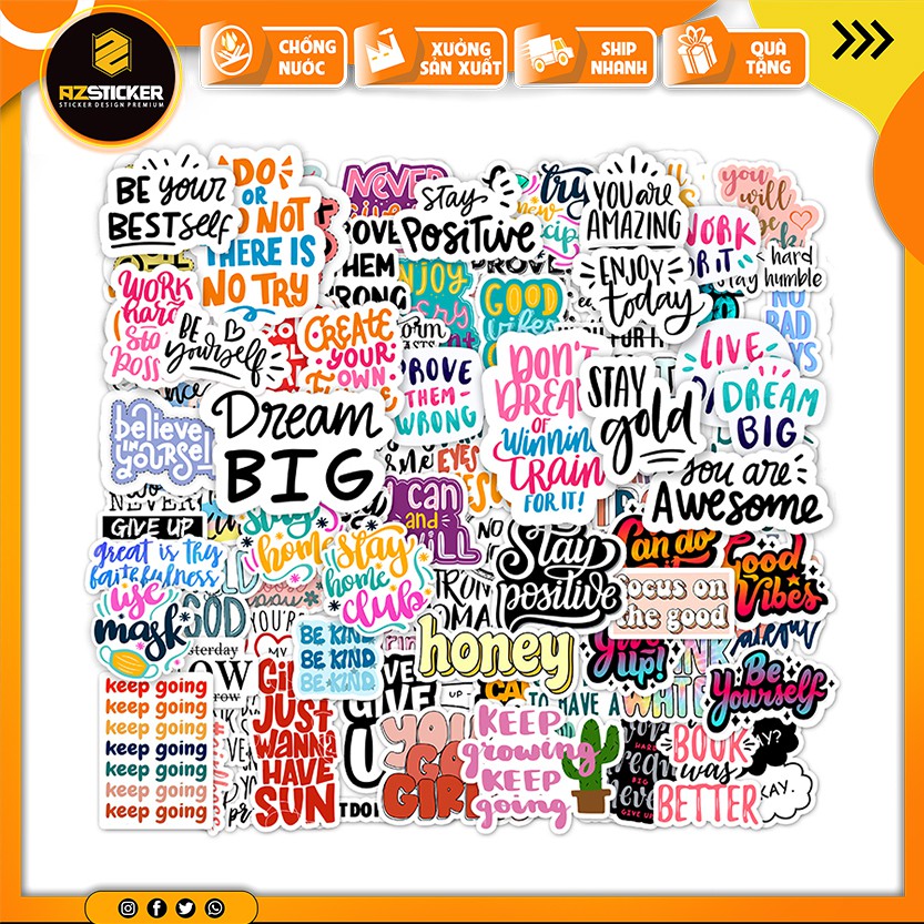 Hình dán sticker cute Dán nón bảo hiểm chống thấm nước cắt sẵn