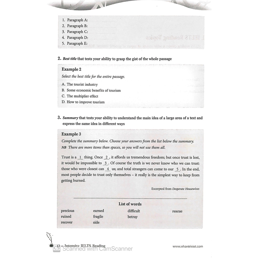 Sách Intensive Ielts Reading (2019)
