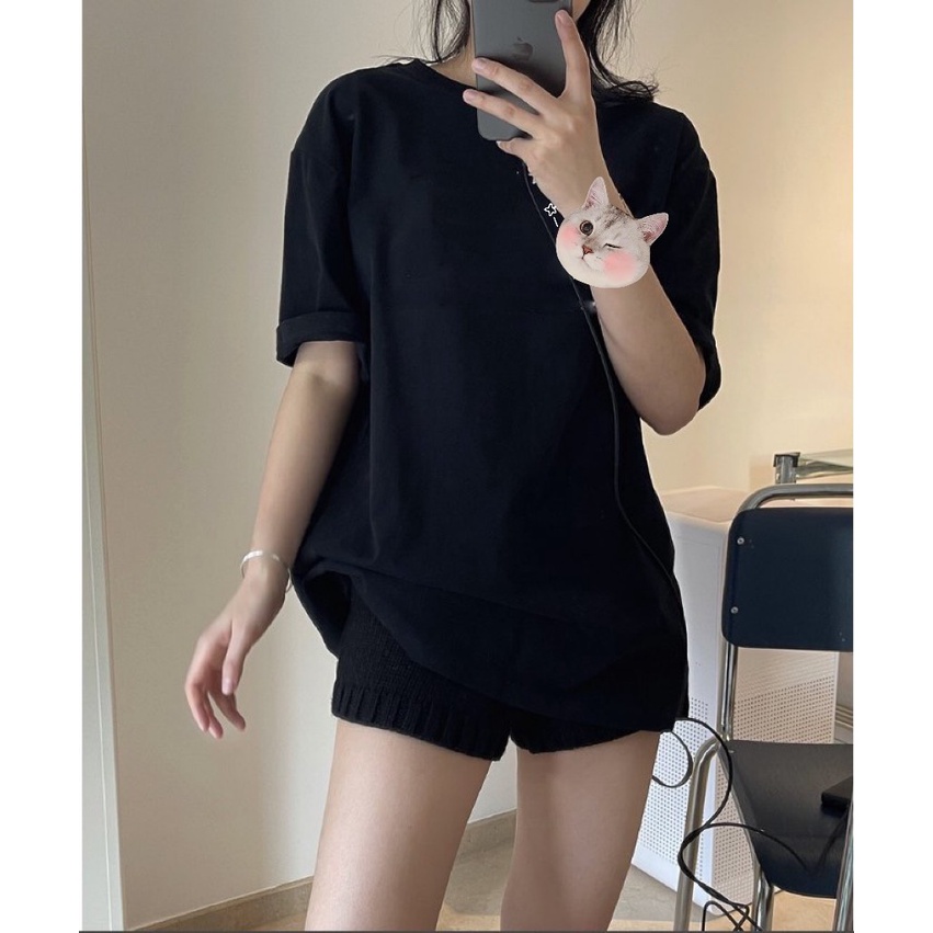 Áo phông 3158 tay lỡ form rộng basic chất cotton khô mát, đứng dáng không nhăn