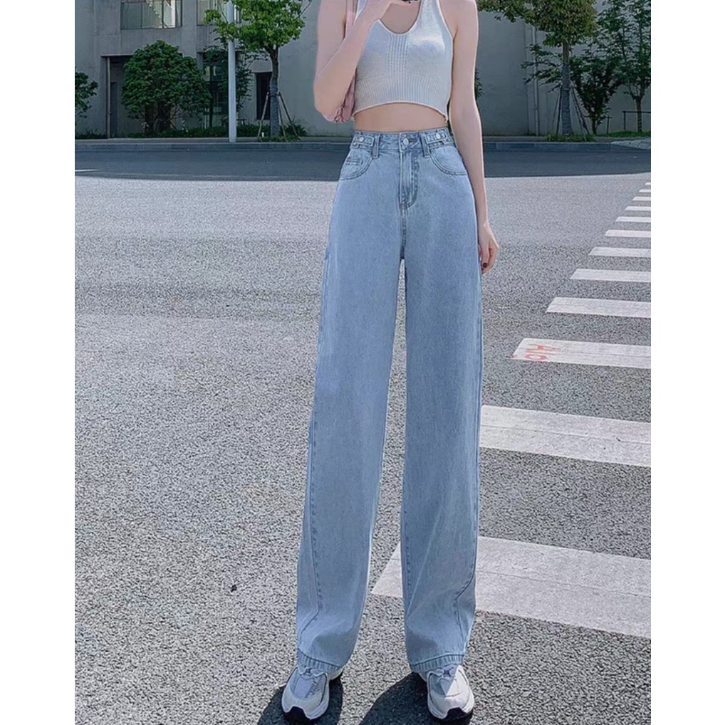 Quần bò jean nữ xuông ống rộng dáng vintage hót nhất 2022 jeanTH | BigBuy360 - bigbuy360.vn