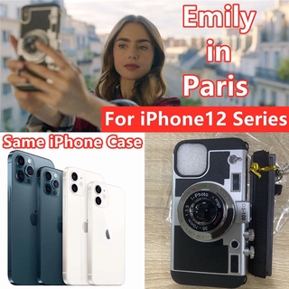 Ốp Lưng Hình Máy Ảnh 3d Cổ Điển Cho Iphone 12 Pro Max Mini 11pro Kèm Dây Đeo Dài