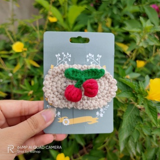Kẹp Tóc Handmade Bằng Len Cherry
