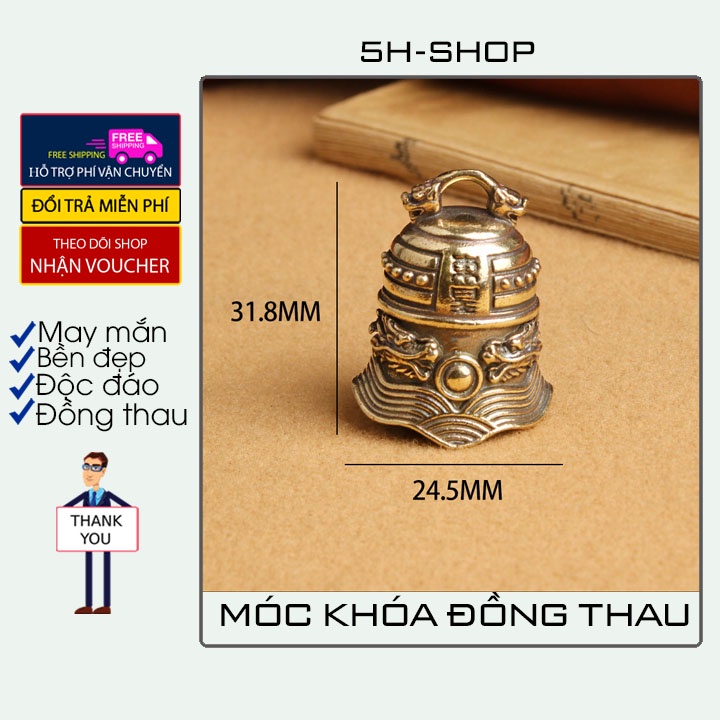Móc khóa đồng thau hình mèo thần tài cực đẹp may mắn độc đáo lạ phong cách bền bỉ đẹp.4H