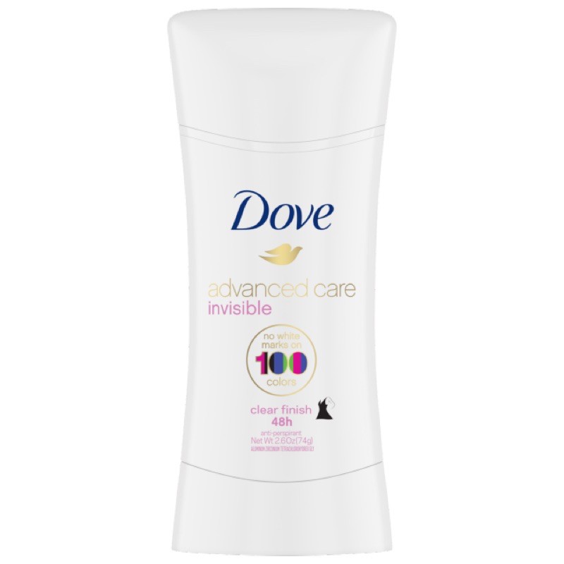 [USA] Lăn sáp Khử mùi nữ Dove Advanced Care Invisible Clear Finish 100 74g - Mỹ