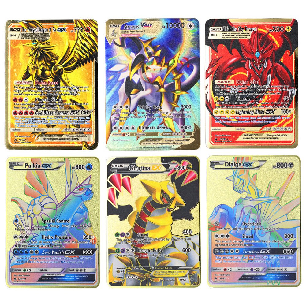 Pokemon Card Set 10000HP Arceus Vmax YU GI OH Shiny Gold Iron For Kids 7P