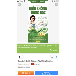 Dung Dịch Vệ Sinh Thảo Mộc Trầu không Nano bạc 100% thảo mộc tự nhiên